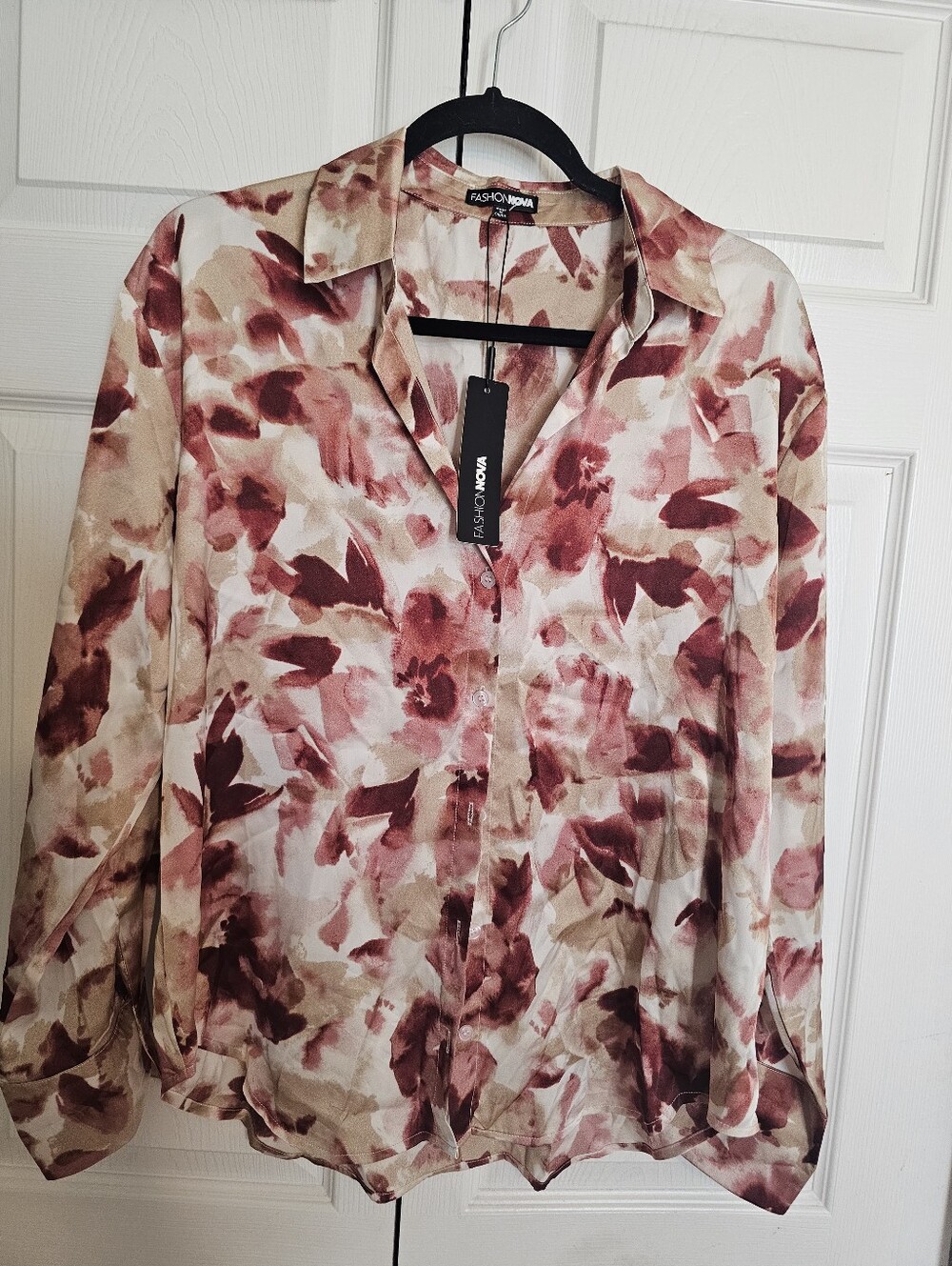 NWT Fashion Nova Womens Button Down Blouse Size Med